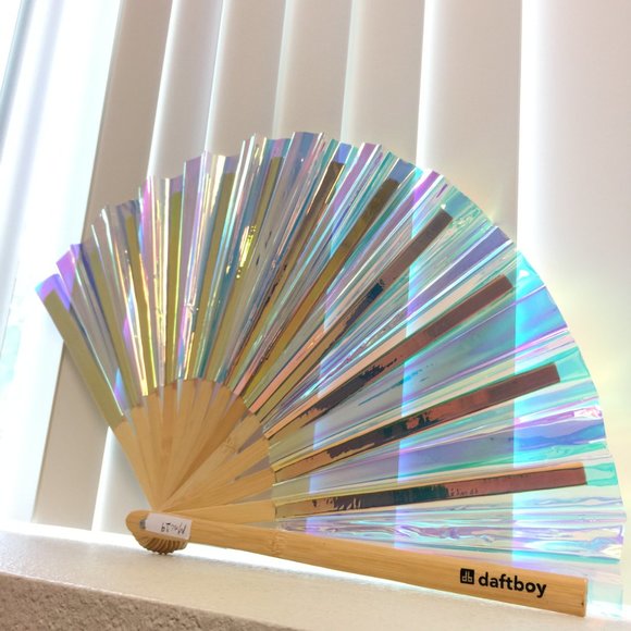 PRE-LOVED LASR - Liquid Shockwave Iridescent Fluid Rave Fan- MISC019 - Picture 2 of 7